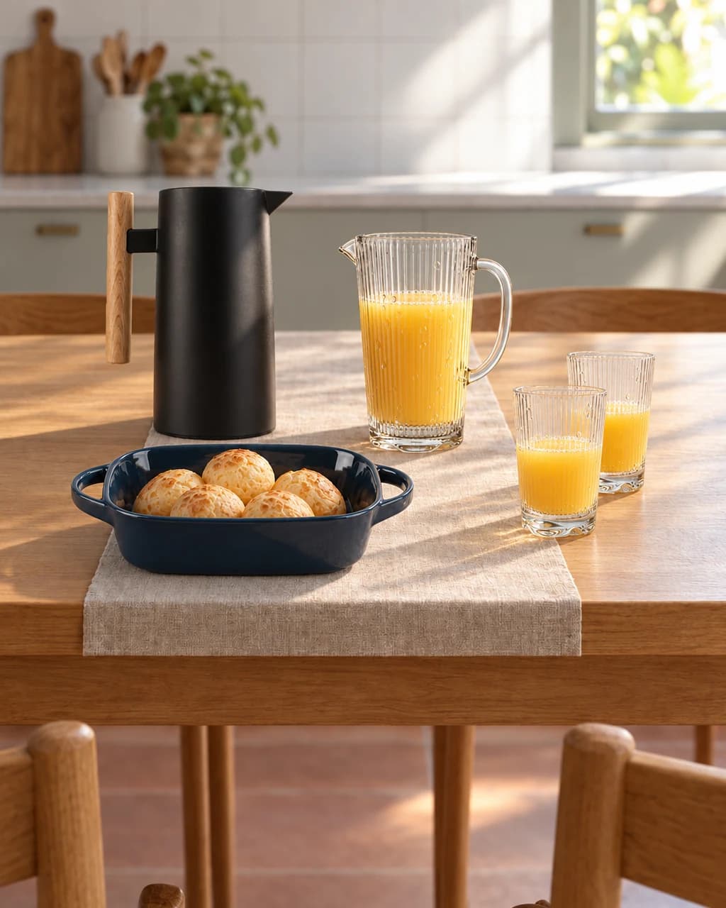Suco e Pão de Queijo