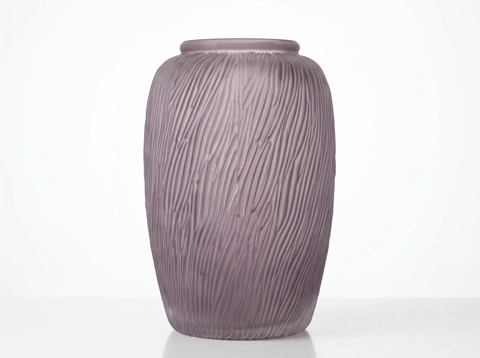 Vaso de Vidro Fosco com Ranhuras