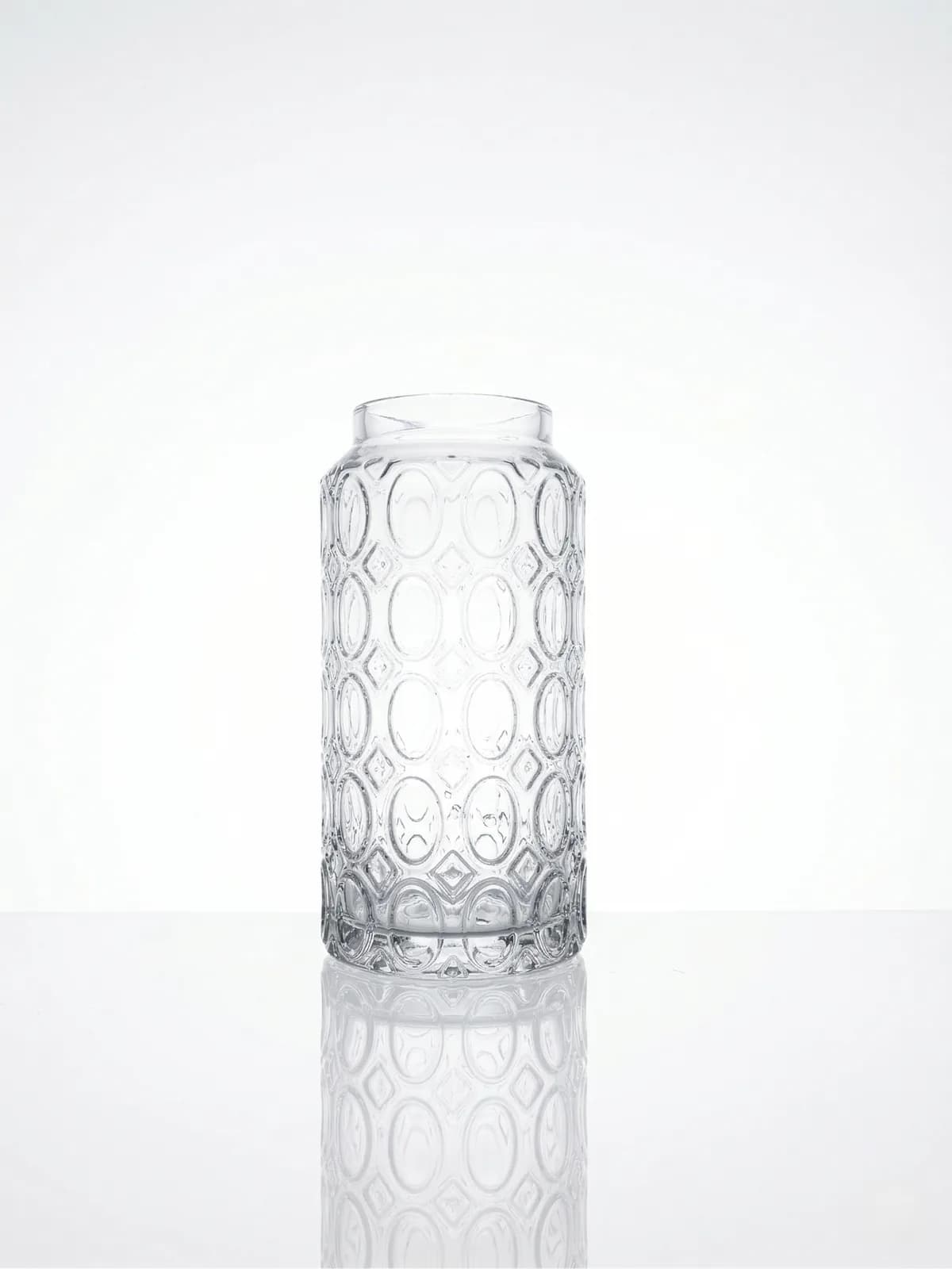 Vaso Alto de Vidro em Relevo