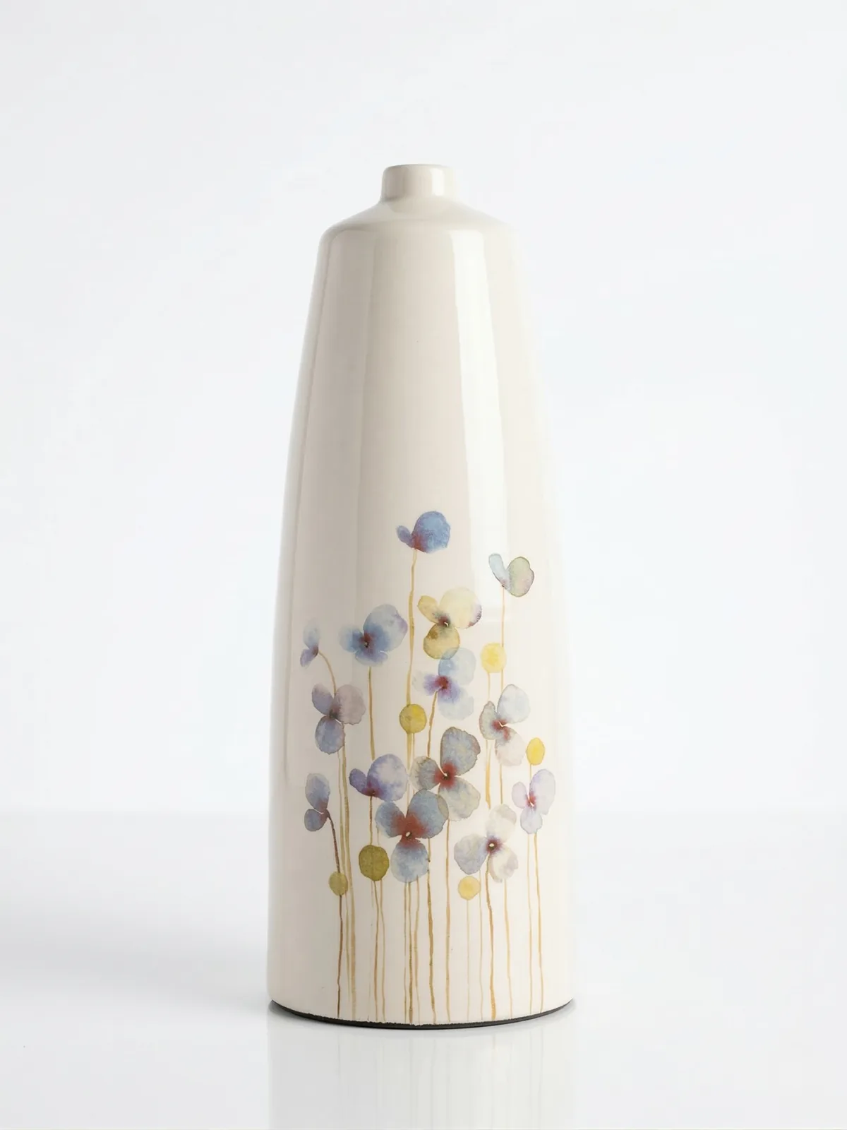 Vaso Garrafa de Cerâmica Floral