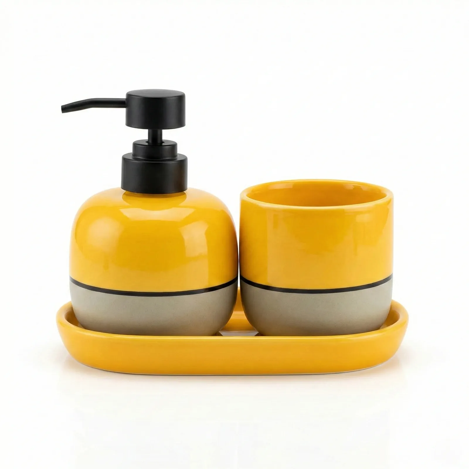 Kit Lavabo de Cerâmica com Bandeja