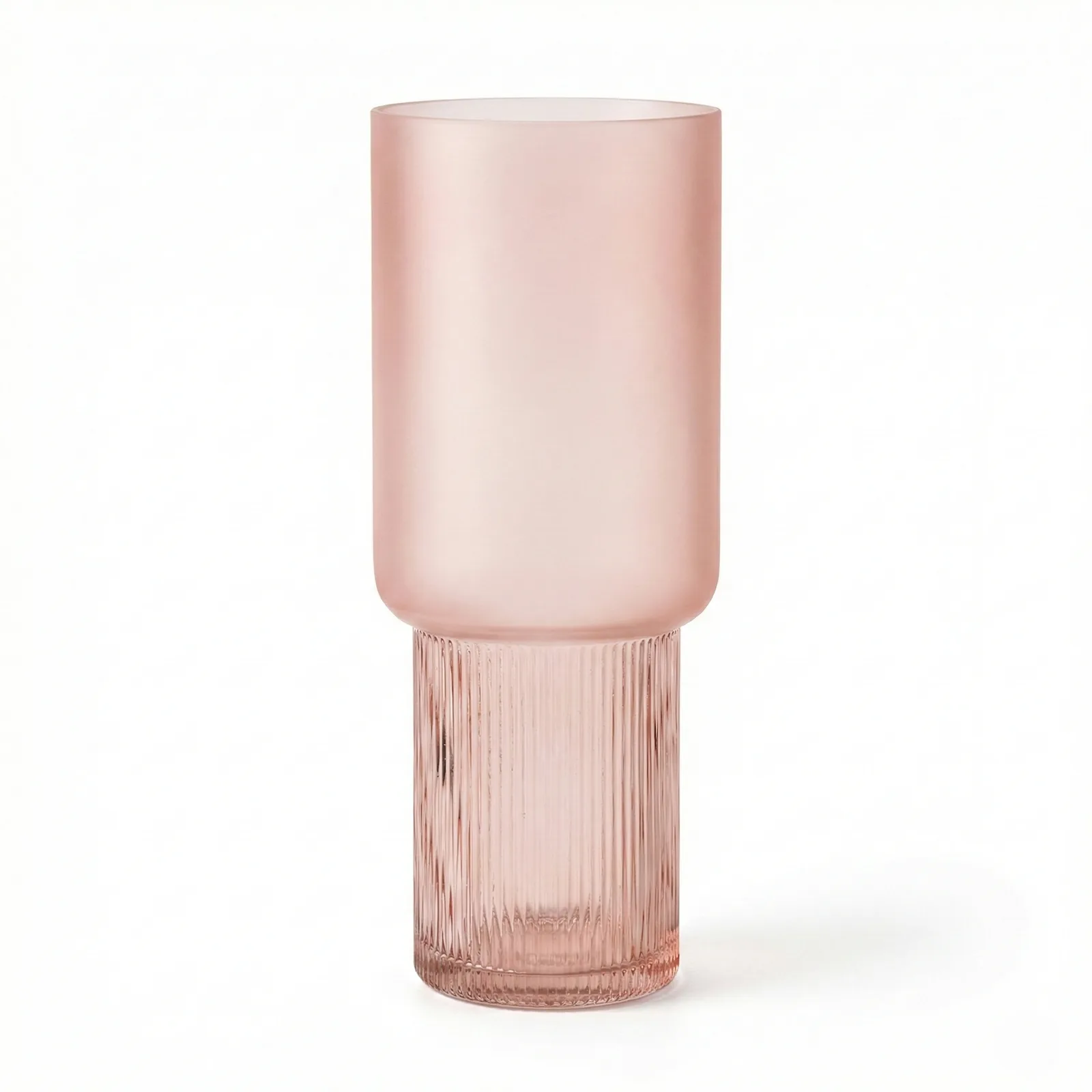 Vaso Alto de Vidro com Base Canelada