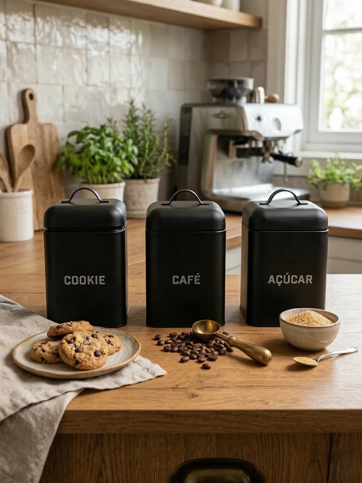 Kit 3 Latas para Mantimentos no ambiente